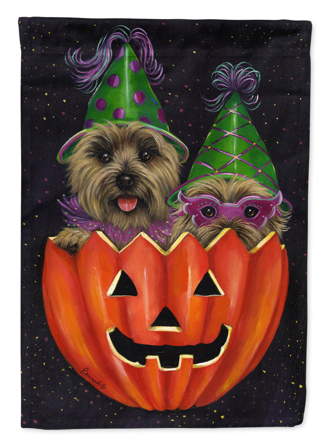 Cairn Terrier Halloween PeekaBoo Flag Canvas House Size PPP3056CHF