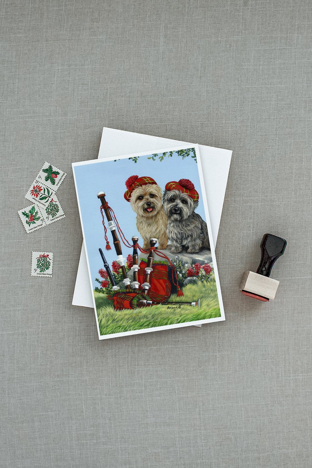 Cairn Terrier Pipers Greeting Cards and Envelopes Pack of 8 - the-store.com