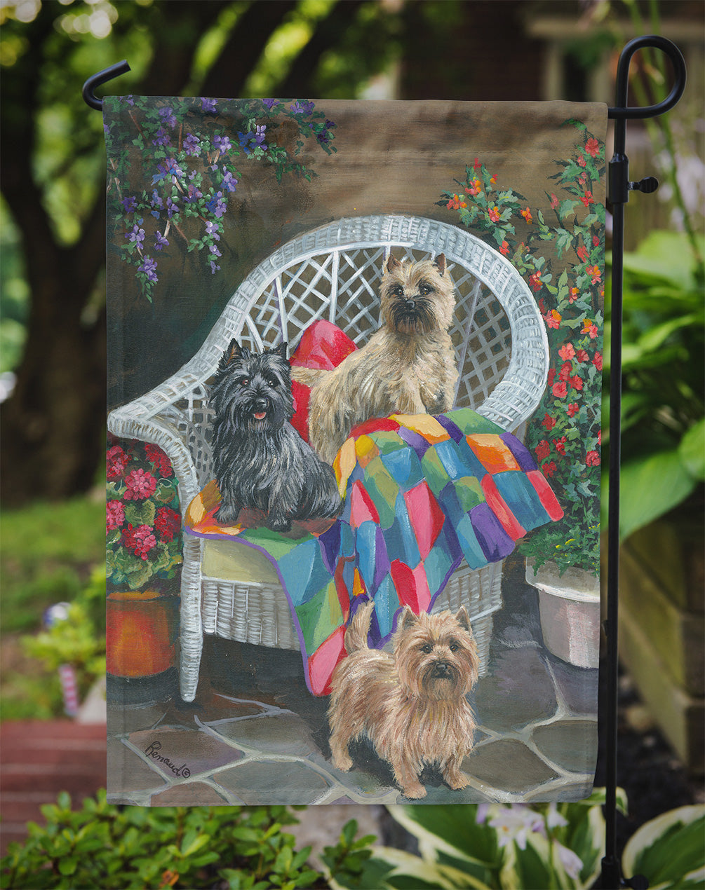 Cairn Terrier Trio Flag Garden Size PPP3059GF  the-store.com.