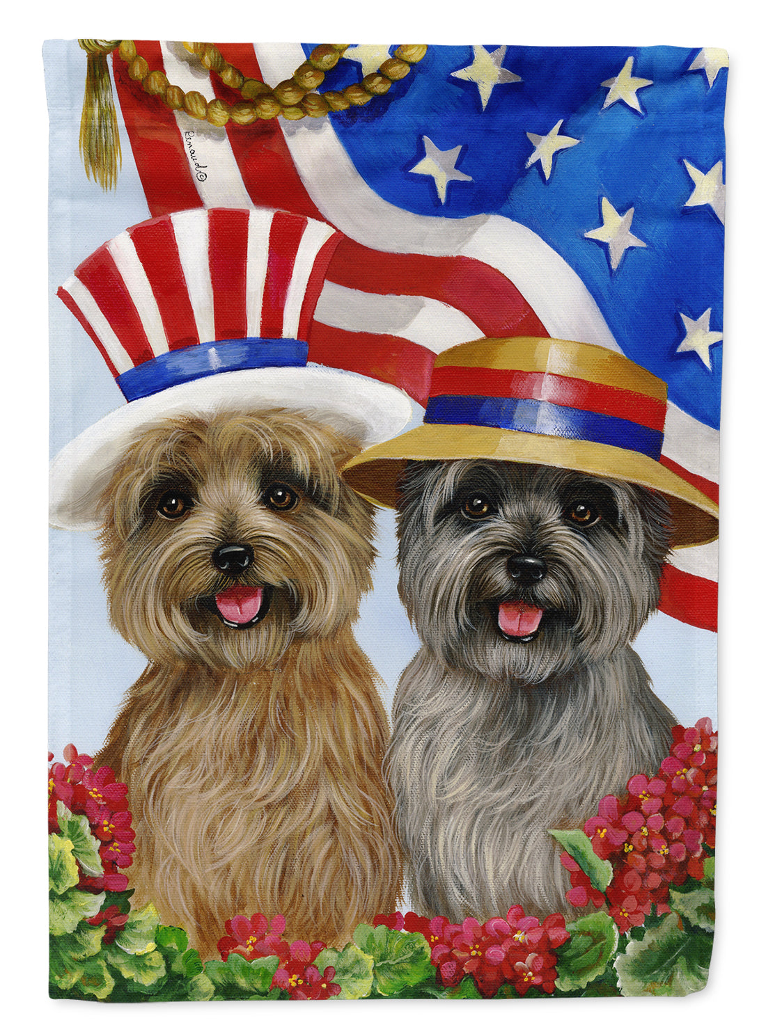 Cairn Terrier USA Flag Canvas House Size PPP3060CHF