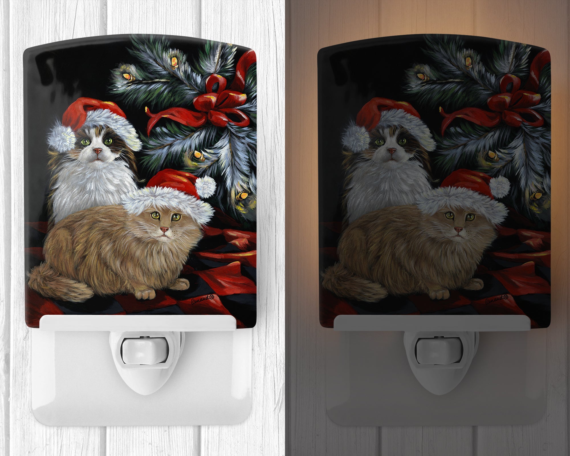 Cat Kitty Glitter Christmas Ceramic Night Light PPP3062CNL - the-store.com