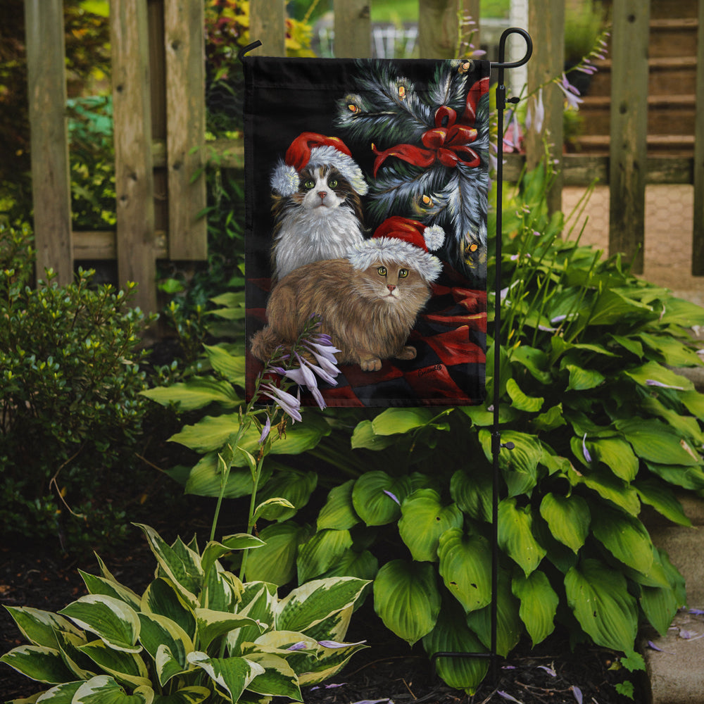 Caroline's Treasures Cat Kitty Glitter Christmas Garden Flag – Decorative Outdoor Yard Flag PPP3062GF