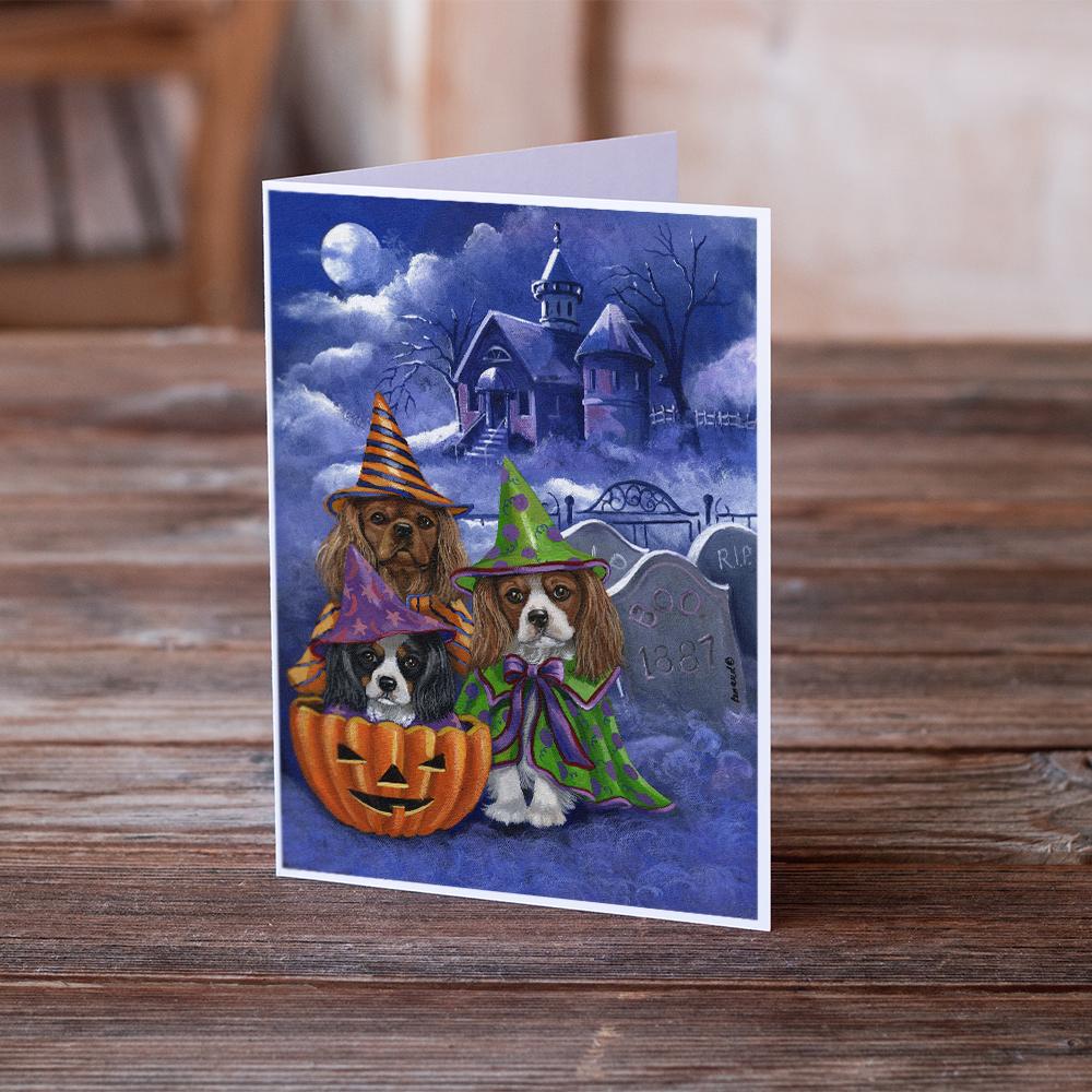 Buy this Cavalier Spaniel Halloween House Greeting Cards and Envelopes Pack of 8