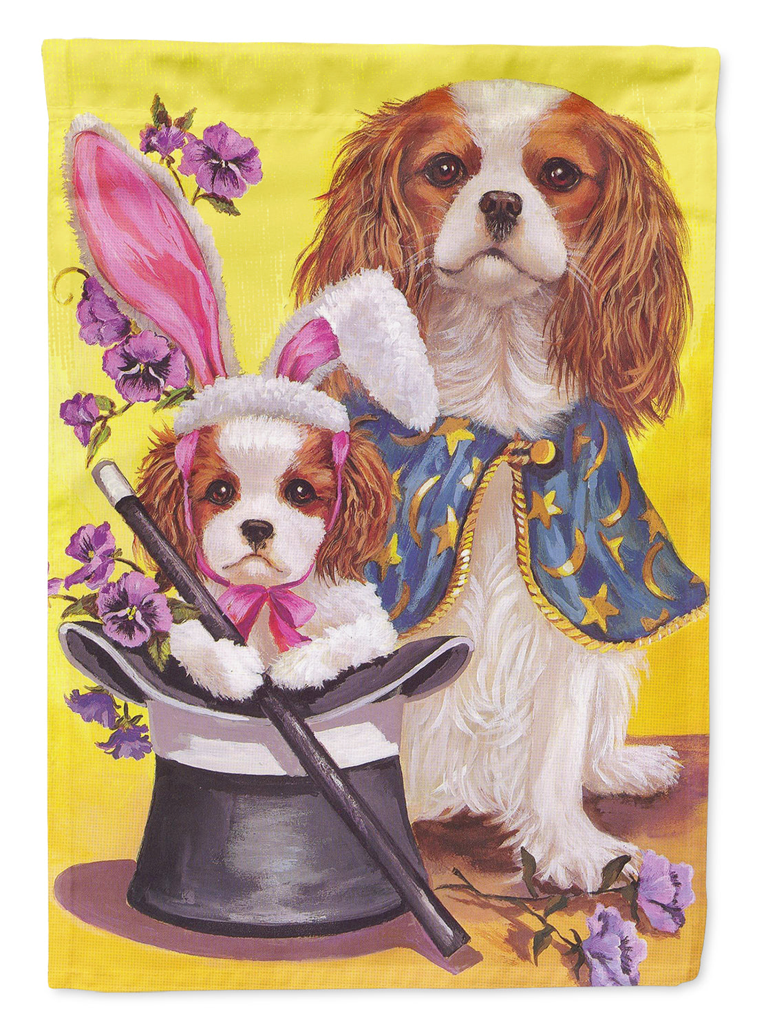 Cavalier Spaniel Easter Magic Flag Canvas House Size PPP3065CHF  the-store.com.