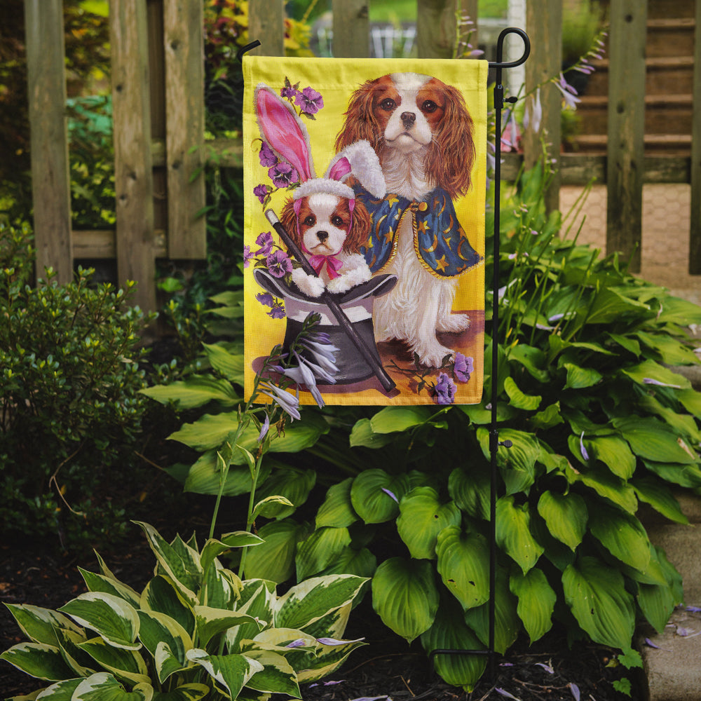 Caroline's Treasures Cavalier Spaniel Easter Magic Garden Flag – Decorative Outdoor Yard Flag PPP3065GF