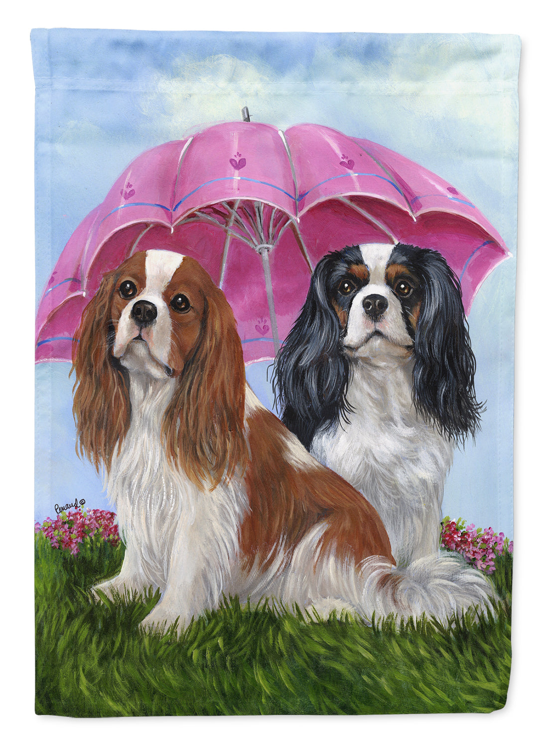 Cavalier Spaniel Royal Subjects Flag Canvas House Size PPP3066CHF  the-store.com.