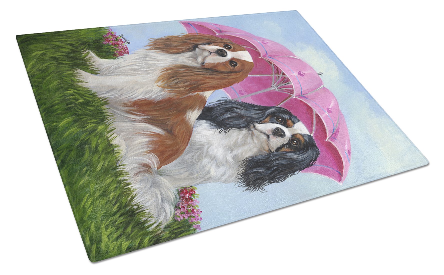 Cavalier Spaniel Royal Subjects Glass Cutting Board Large PPP3066LCB by Caroline's Treasures