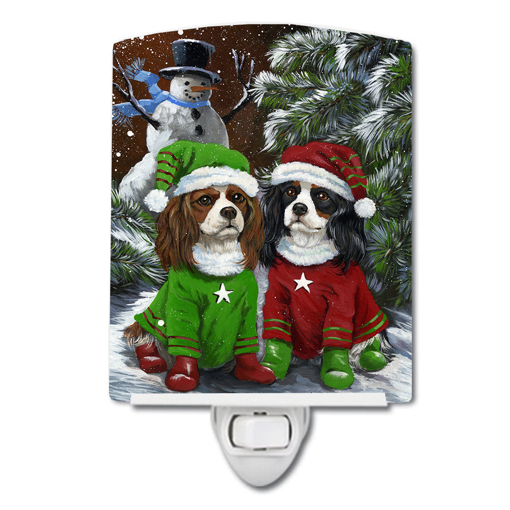 Cavalier Spaniel Snowman Christmas Ceramic Night Light PPP3067CNL - the-store.com