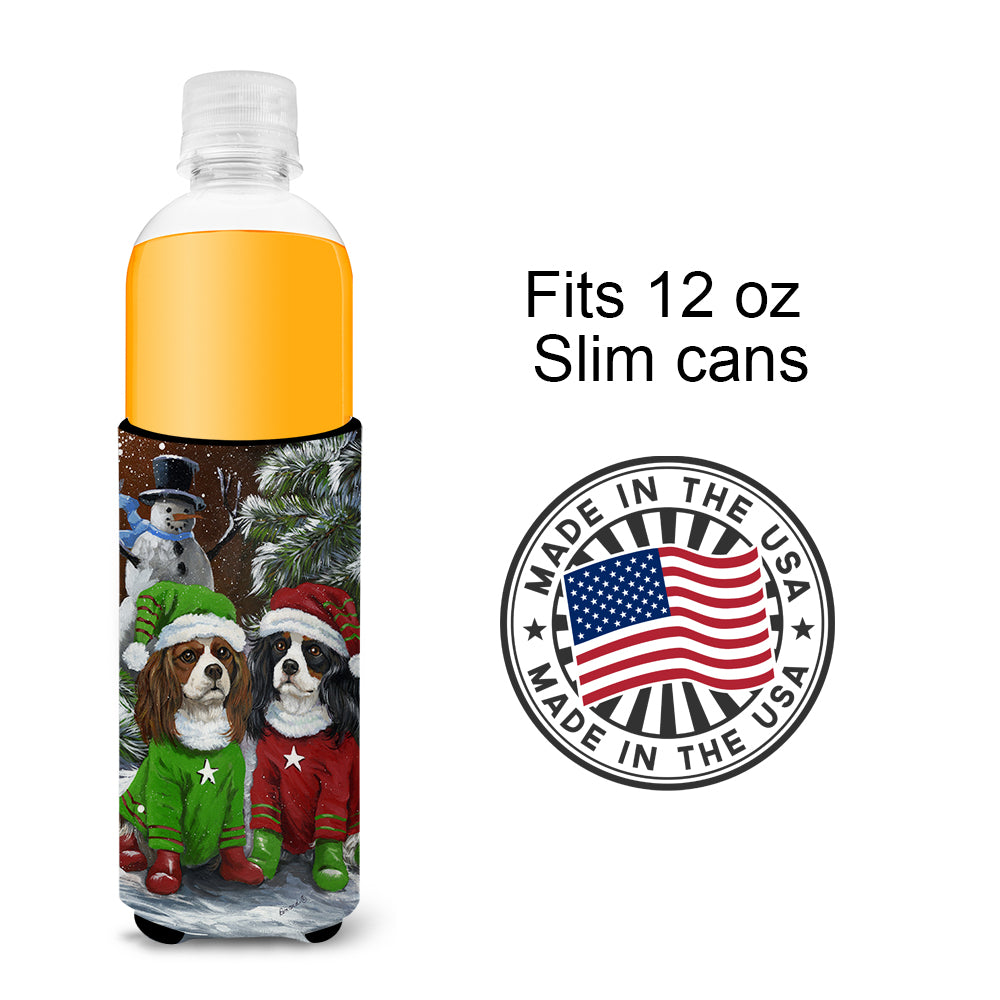 Cavalier Spaniel Snowman Christmas Ultra Hugger for slim cans PPP3067MUK