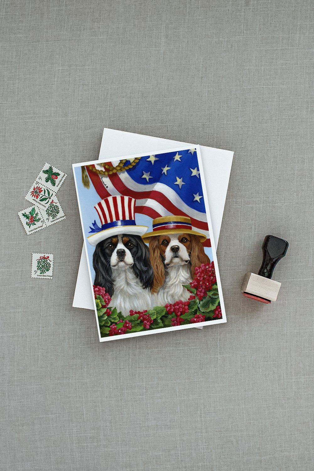 Cavalier Spaniel USA Greeting Cards and Envelopes Pack of 8 - the-store.com