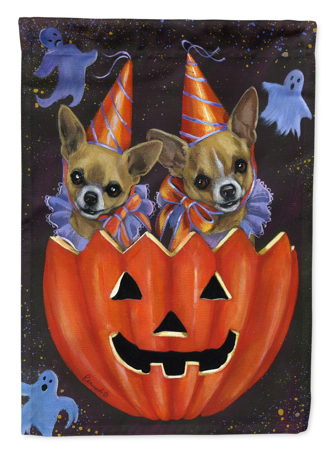Chihuahua Halloweenies Flag Canvas House Size PPP3070CHF  the-store.com.