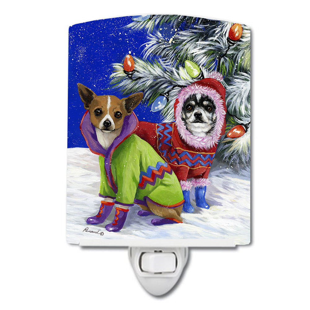 Chihuahua Christmas Snowflakes Ceramic Night Light PPP3071CNL - the-store.com