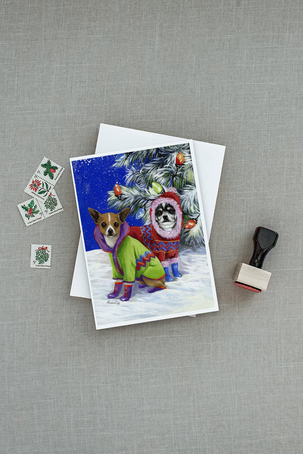 Chihuahua Christmas Snowflakes Greeting Cards and Envelopes Pack of 8 - the-store.com