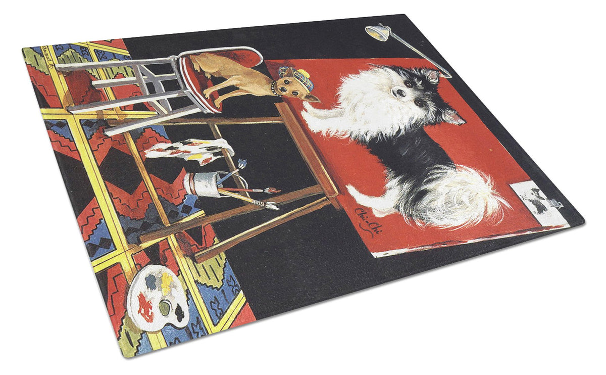 Chihuahua Think Big Glass Cutting Board Large PPP3072LCB by Caroline&#39;s Treasures