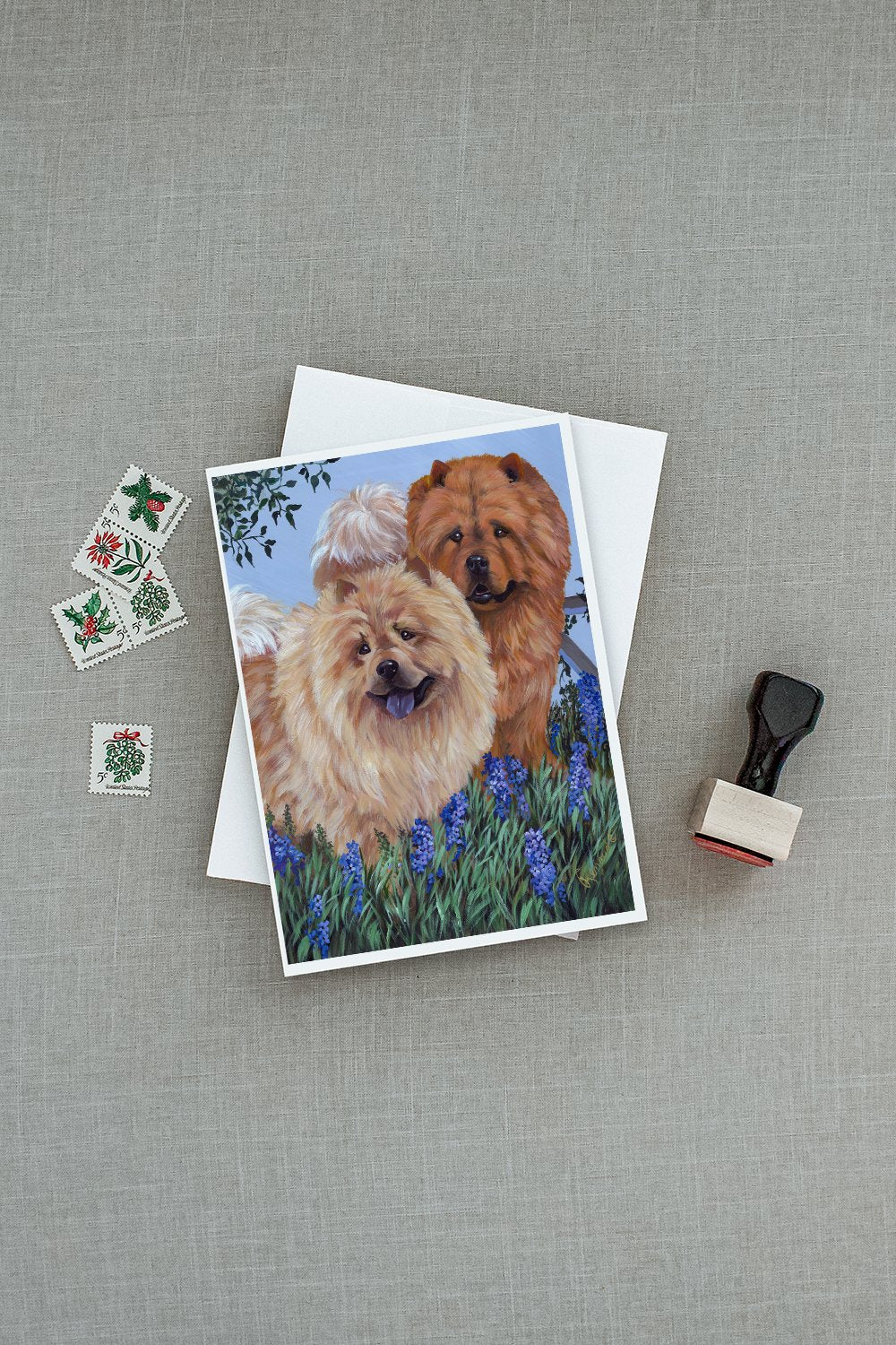Chow Chow Meadow Greeting Cards and Envelopes Pack of 8 - the-store.com