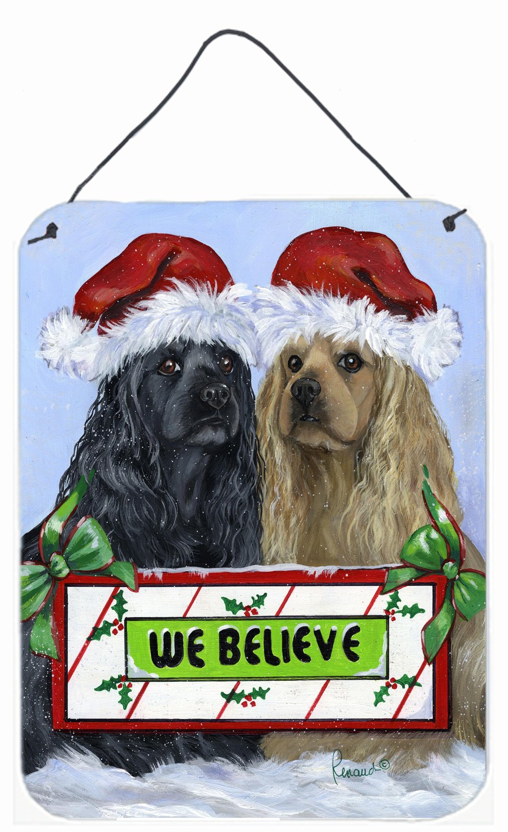 Buy this Cocker Spaniel Christmas Wall or Door Hanging Prints PPP3075DS1216