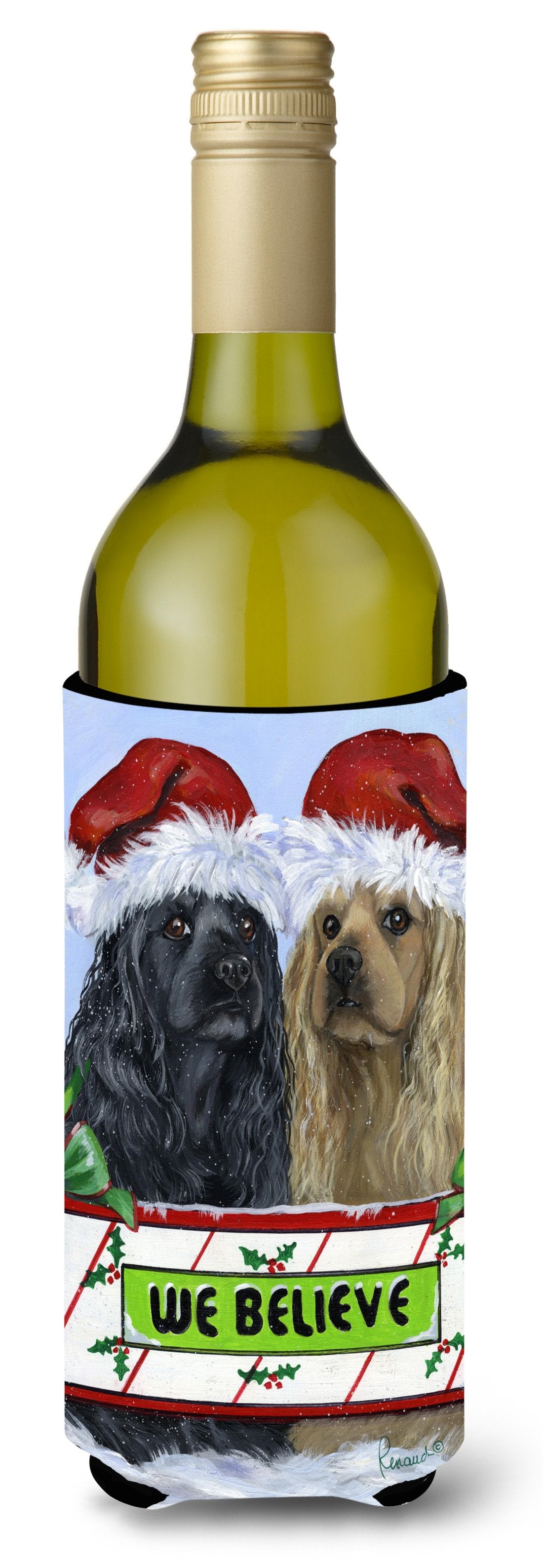 Cocker Spaniel Christmas Wine Bottle Hugger PPP3075LITERK by Caroline&#39;s Treasures