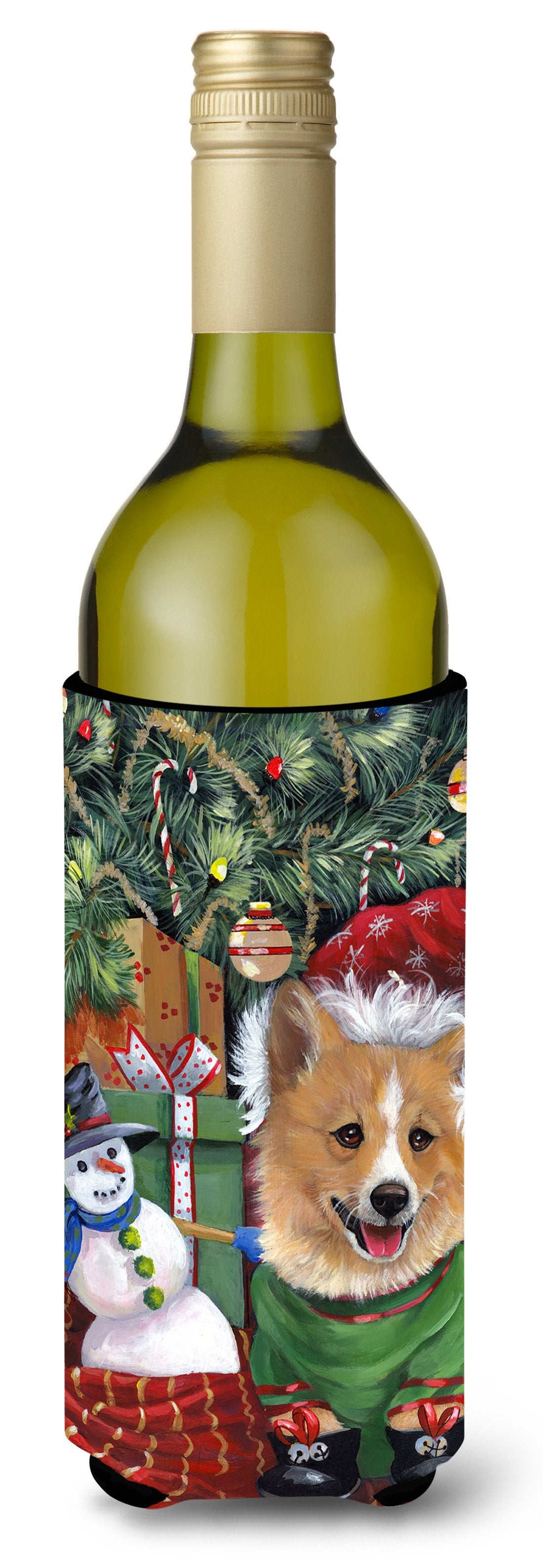 Corgi Under my Christmas Tree Wine Bottle Hugger PPP3078LITERK by Caroline&#39;s Treasures