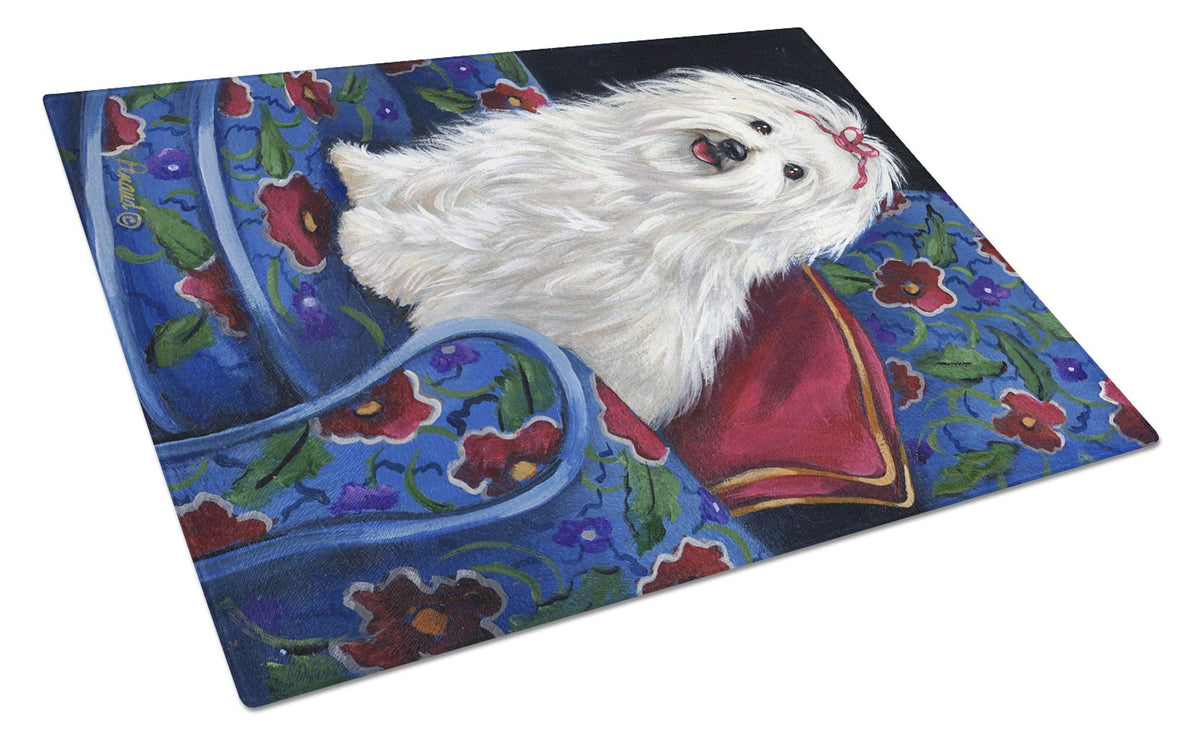 Coton De Tulear Royalty Glass Cutting Board Large PPP3079LCB by Caroline&#39;s Treasures