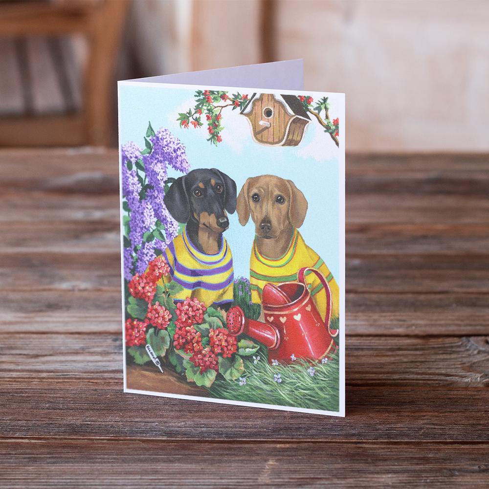 Dachshund Blooms Greeting Cards and Envelopes Pack of 8 - the-store.com