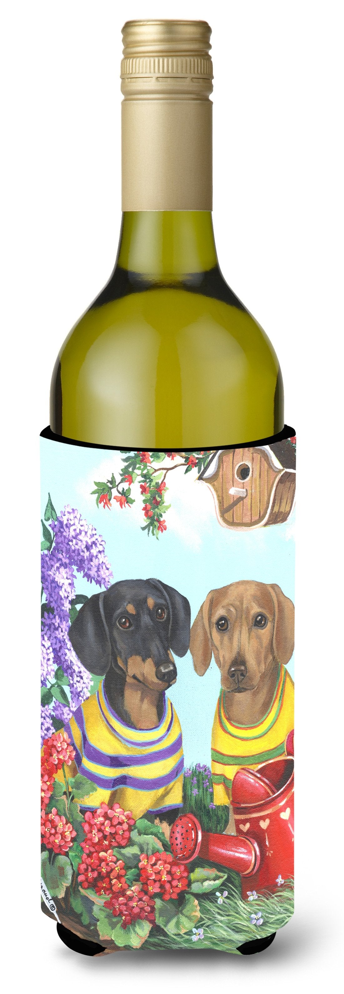 Dachshund Blooms Wine Bottle Hugger PPP3080LITERK by Caroline&#39;s Treasures
