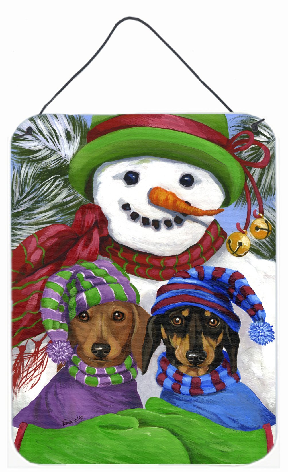 Buy this Dachshund Christmas Frosty and Company Wall or Door Hanging Prints PPP3081DS1216