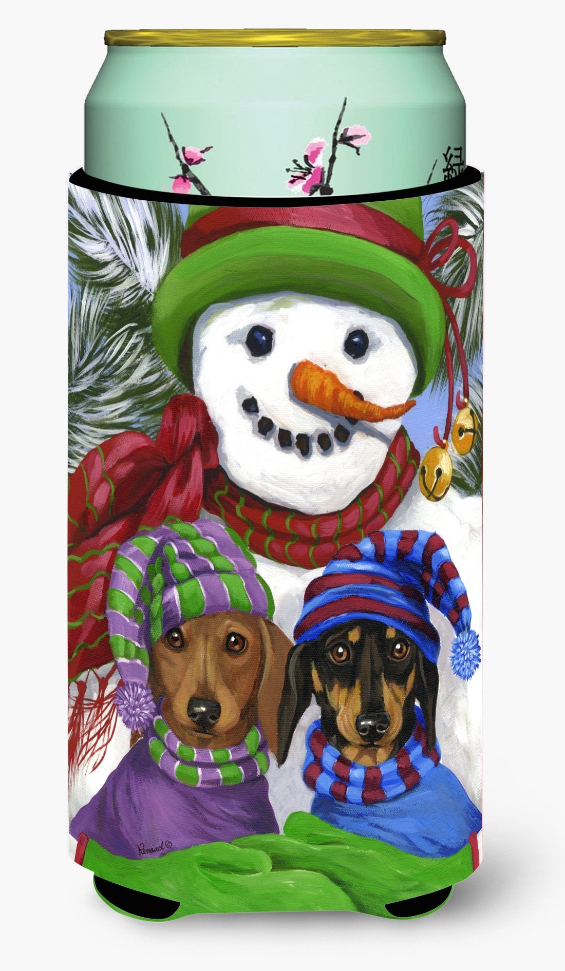 Dachshund Christmas Frosty and Company Tall Boy Hugger PPP3081TBC by Caroline&#39;s Treasures