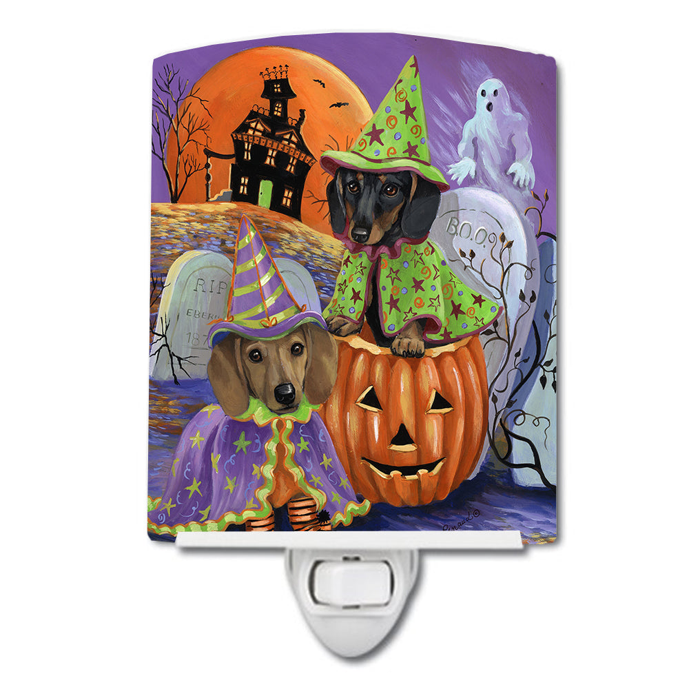 Dachshund Halloween Haunted House Ceramic Night Light PPP3082CNL - the-store.com
