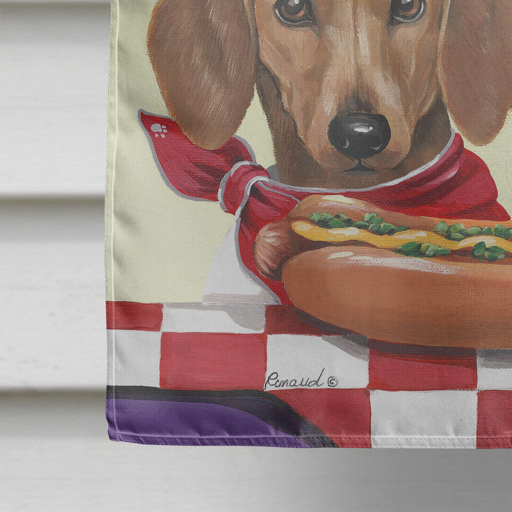 Dachshund Hot Dog Stand Flag Canvas House Size PPP3083CHF