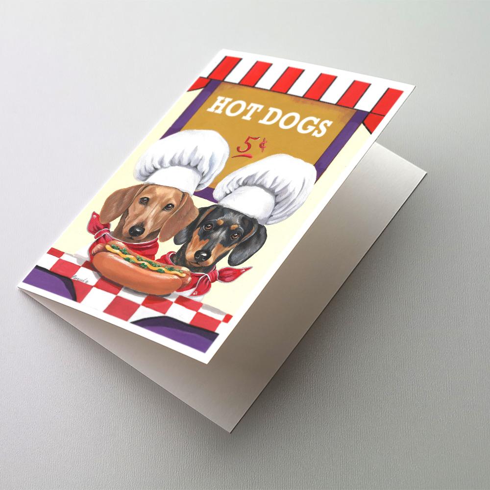 Buy this Dachshund Hot Dog Stand Greeting Cards and Envelopes Pack of 8