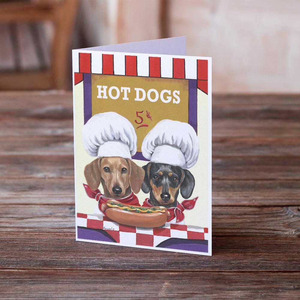 Buy this Dachshund Hot Dog Stand Greeting Cards and Envelopes Pack of 8