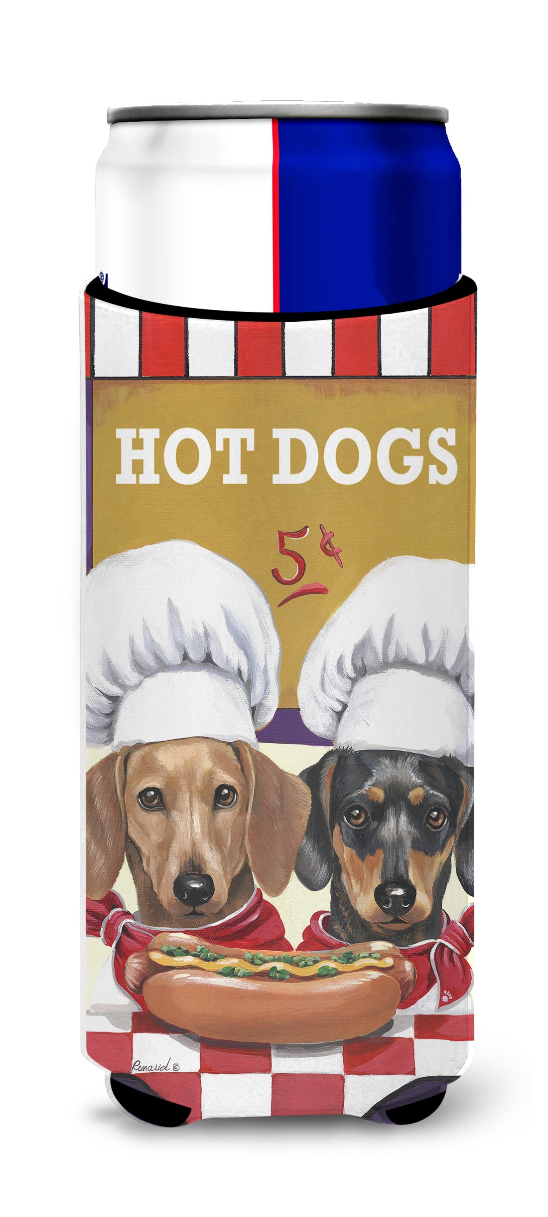 Dachshund Hot Dog Stand Ultra Hugger for slim cans PPP3083MUK  the-store.com.