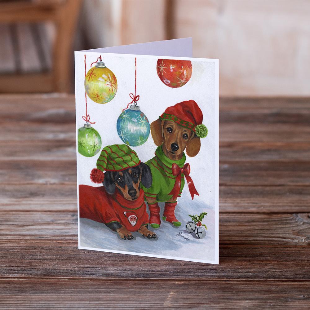 Dachshund Christmas Jingle Greeting Cards and Envelopes Pack of 8 - the-store.com