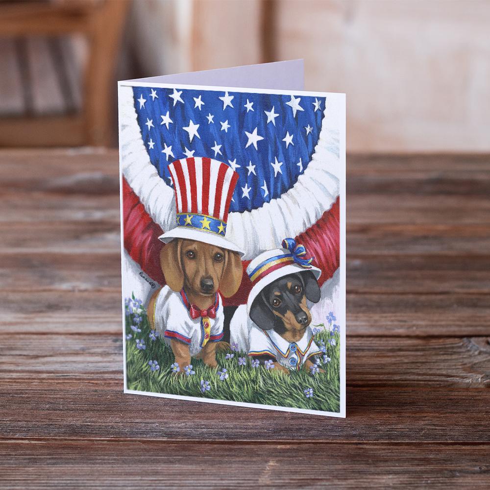 Dachshund USA Greeting Cards and Envelopes Pack of 8 - the-store.com