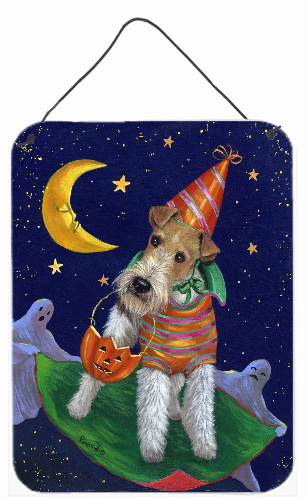 Buy this Fox Terrier Halloween Trick or Treat Wall or Door Hanging Prints PPP3093DS1216
