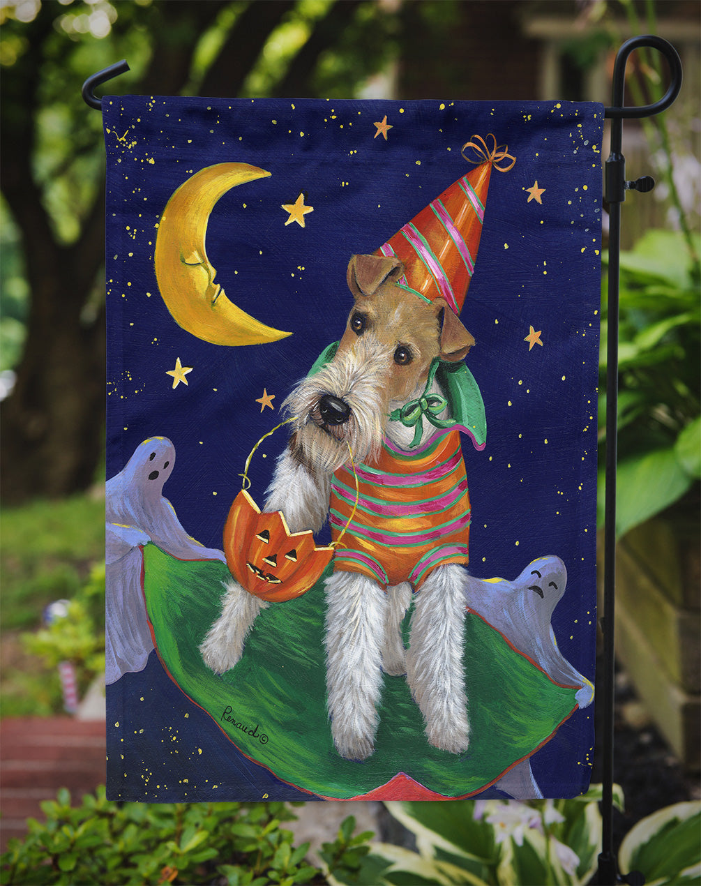 Fox Terrier Halloween Trick or Treat Flag Garden Size PPP3093GF