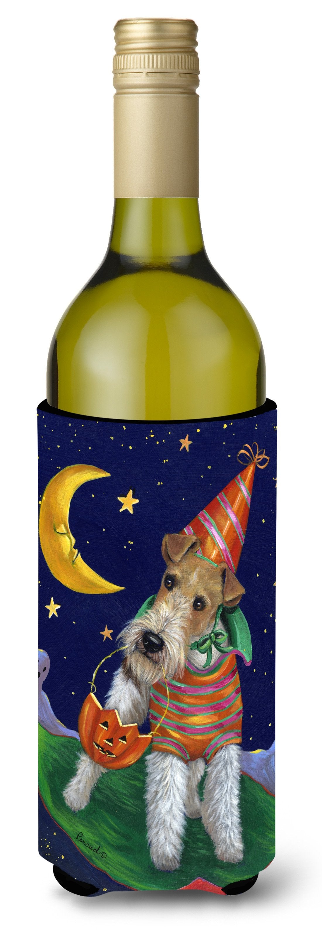 Fox Terrier Halloween Trick or Treat Wine Bottle Hugger PPP3093LITERK by Caroline&#39;s Treasures