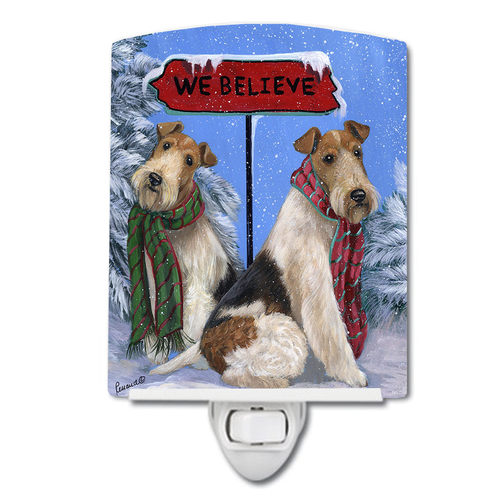 Fox Terrier Christmas We Believe Ceramic Night Light PPP3094CNL - the-store.com