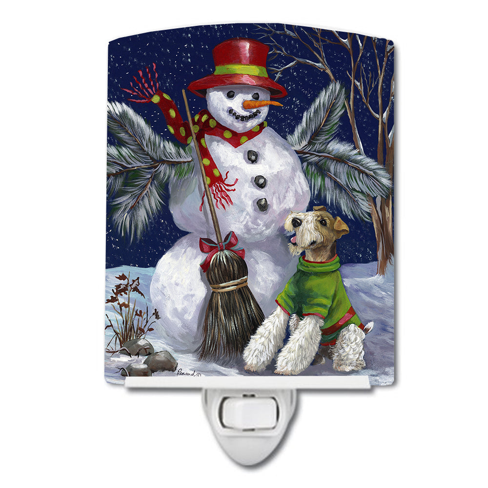 Fox Terrier Christmas Winter Fun Ceramic Night Light PPP3095CNL - the-store.com