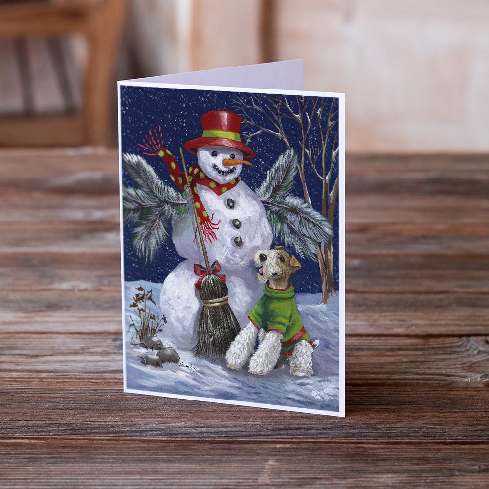 Fox Terrier Christmas Winter Fun Greeting Cards and Envelopes Pack of 8 - the-store.com