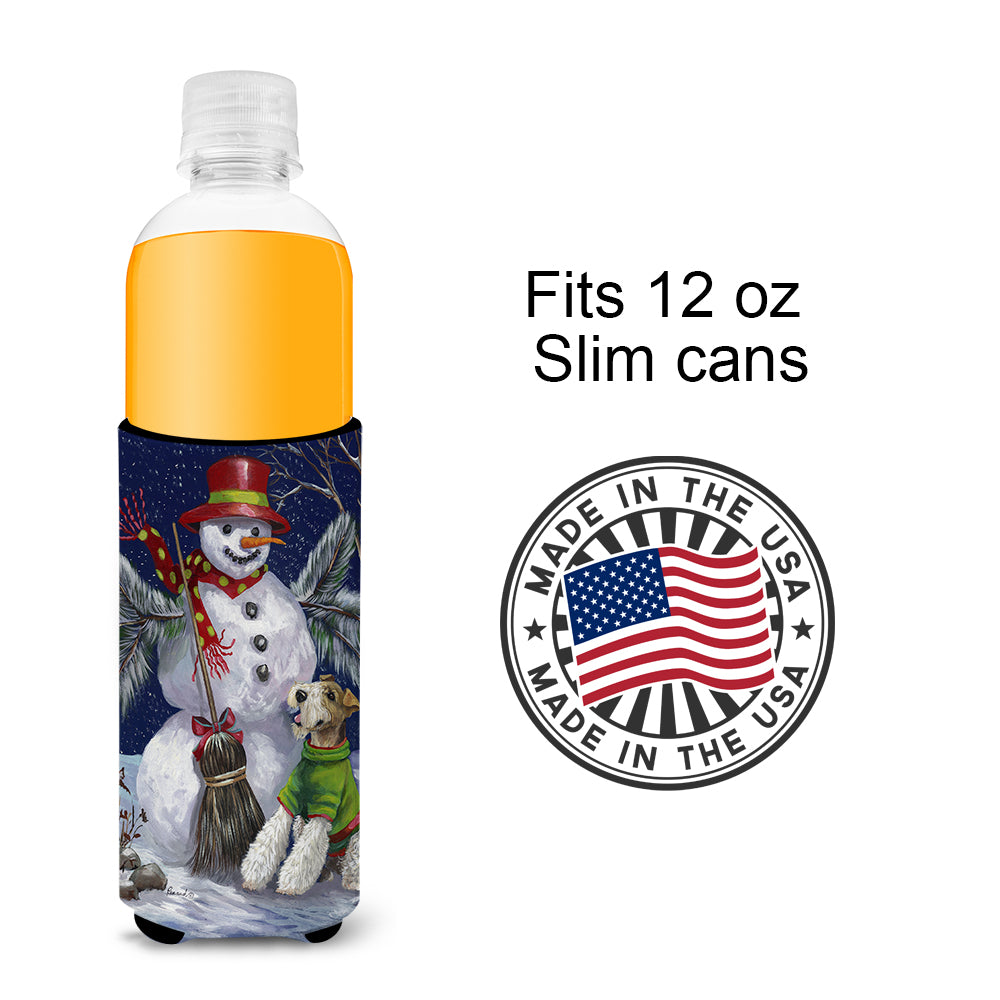 Fox Terrier Christmas Winter Fun Ultra Hugger for slim cans PPP3095MUK