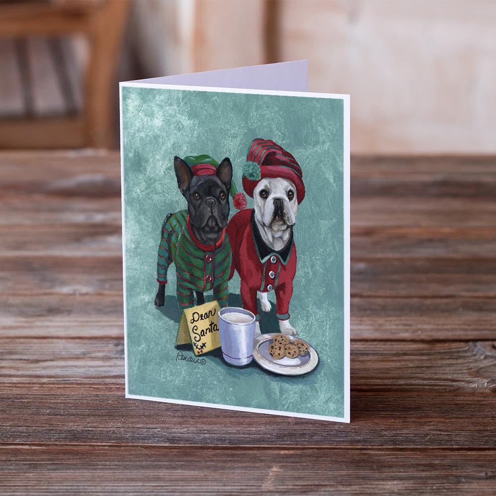 French Bulldog Christmas PJs Greeting Cards and Envelopes Pack of 8 - the-store.com