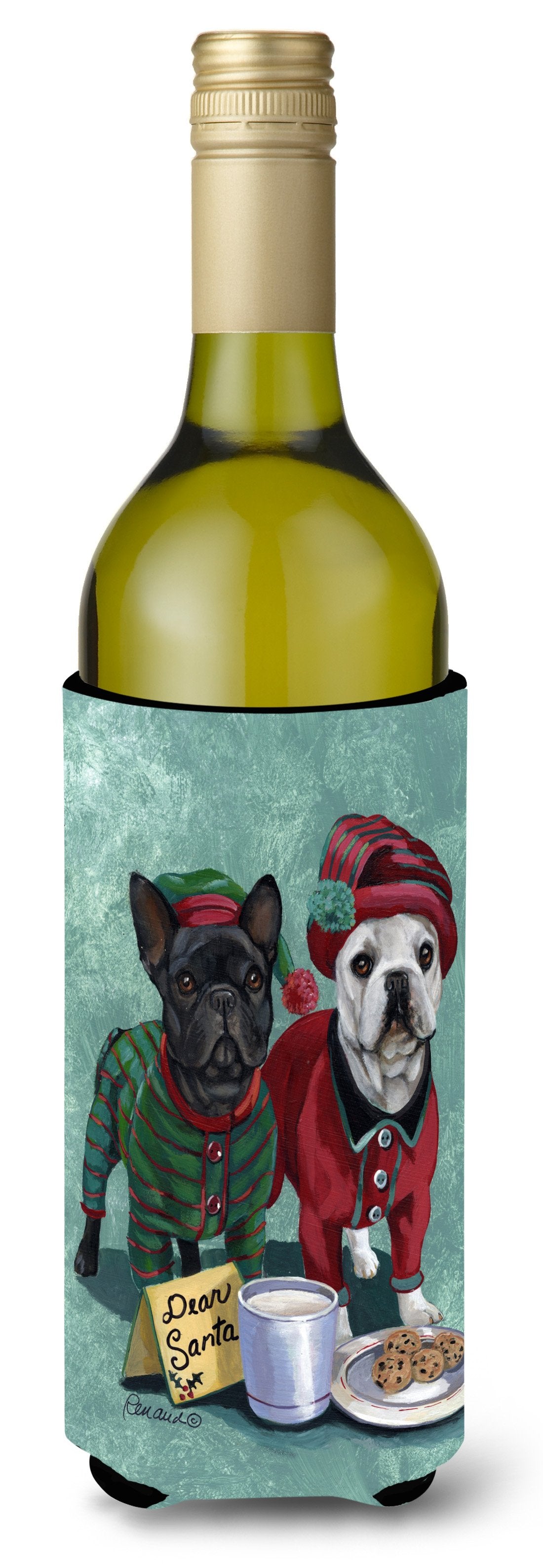 French Bulldog Christmas PJs Wine Bottle Hugger PPP3097LITERK by Caroline&#39;s Treasures