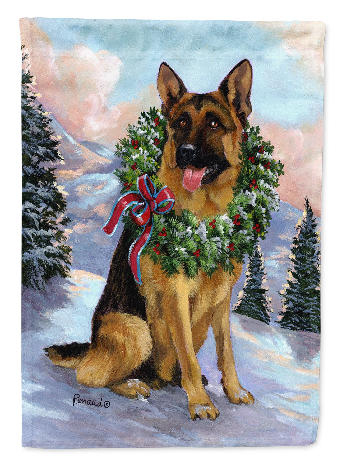 German Shepherd Christmas Honor Flag Canvas House Size PPP3098CHF  the-store.com.