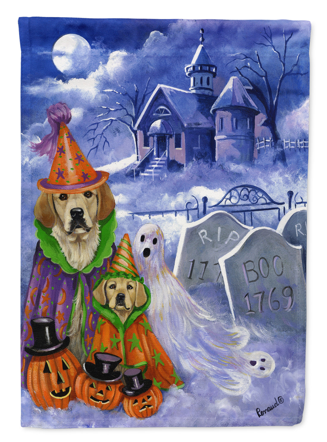 Golden Retriever Halloween Flag Canvas House Size PPP3102CHF  the-store.com.
