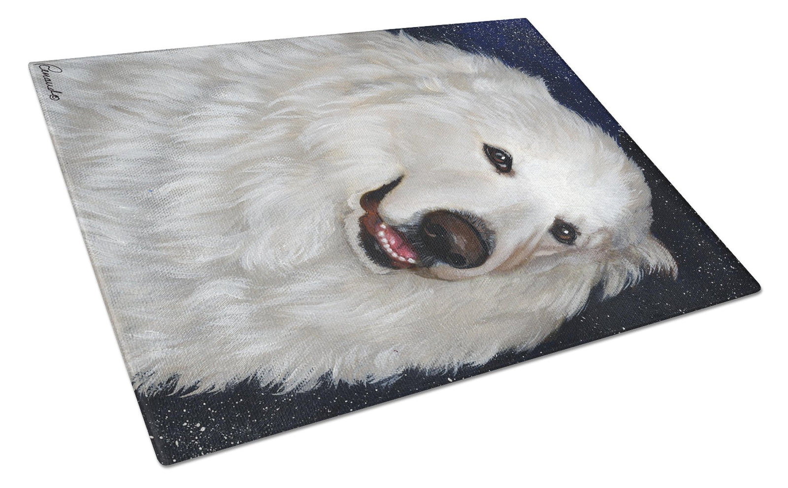 Great Pyrenees Meisha Glass Cutting Board Large PPP3104LCB by Caroline's Treasures