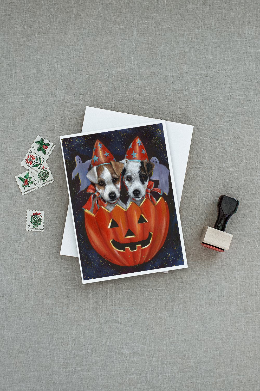 Jack Russell Terrier Halloween Greeting Cards and Envelopes Pack of 8 - the-store.com