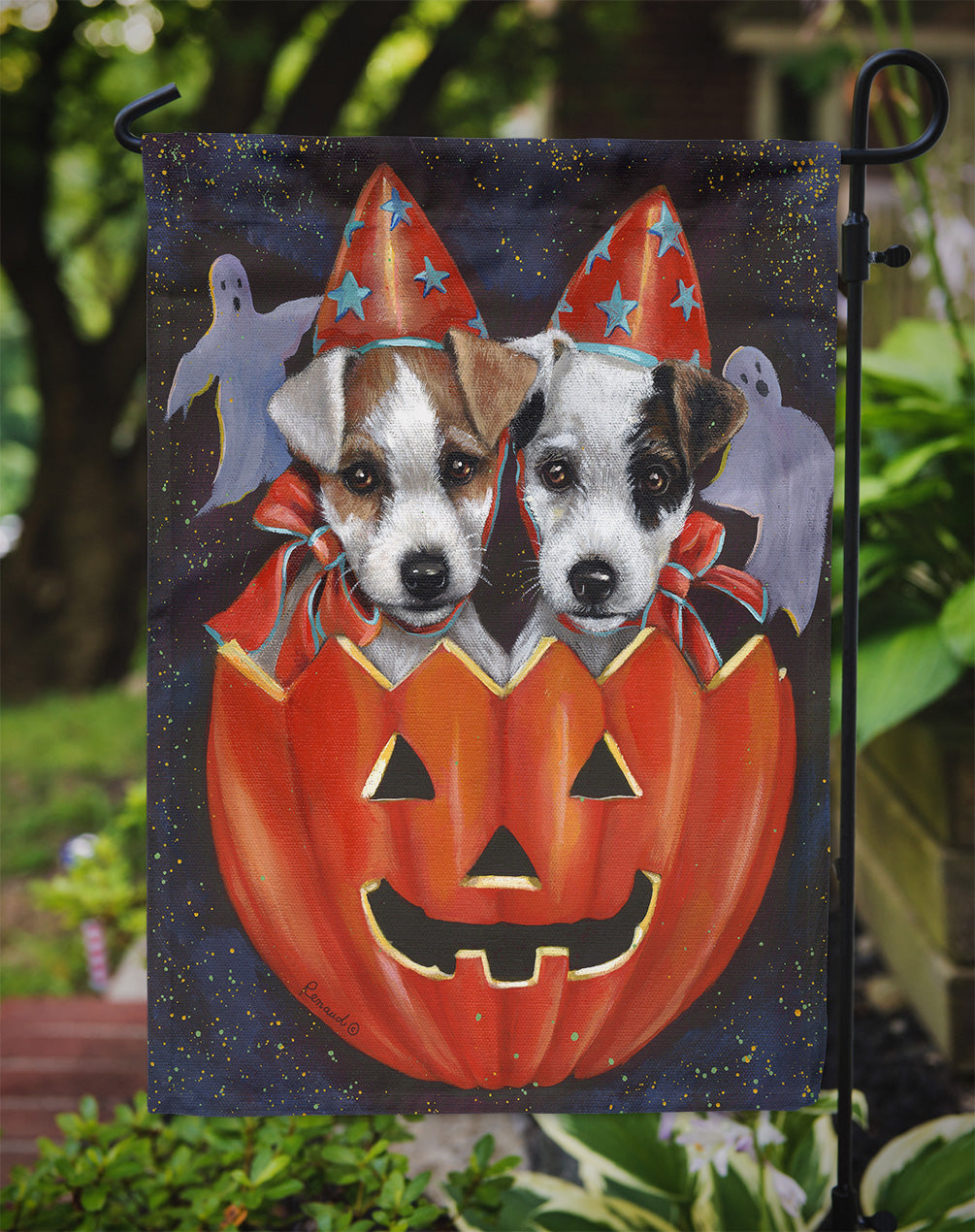 Jack Russell Terrier Halloween Flag Garden Size PPP3105GF  the-store.com.