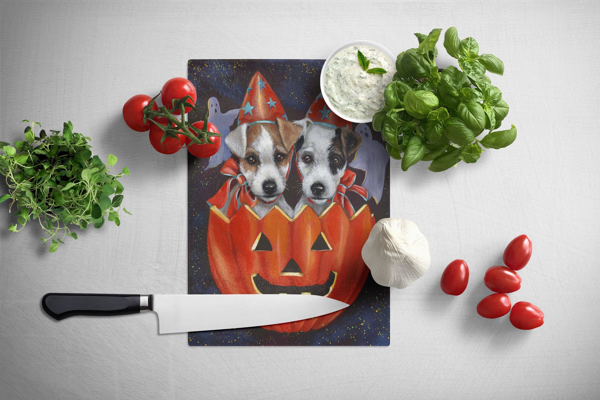 Jack Russell Terrier Halloween Glass Cutting Board Large PPP3105LCB by Caroline's Treasures