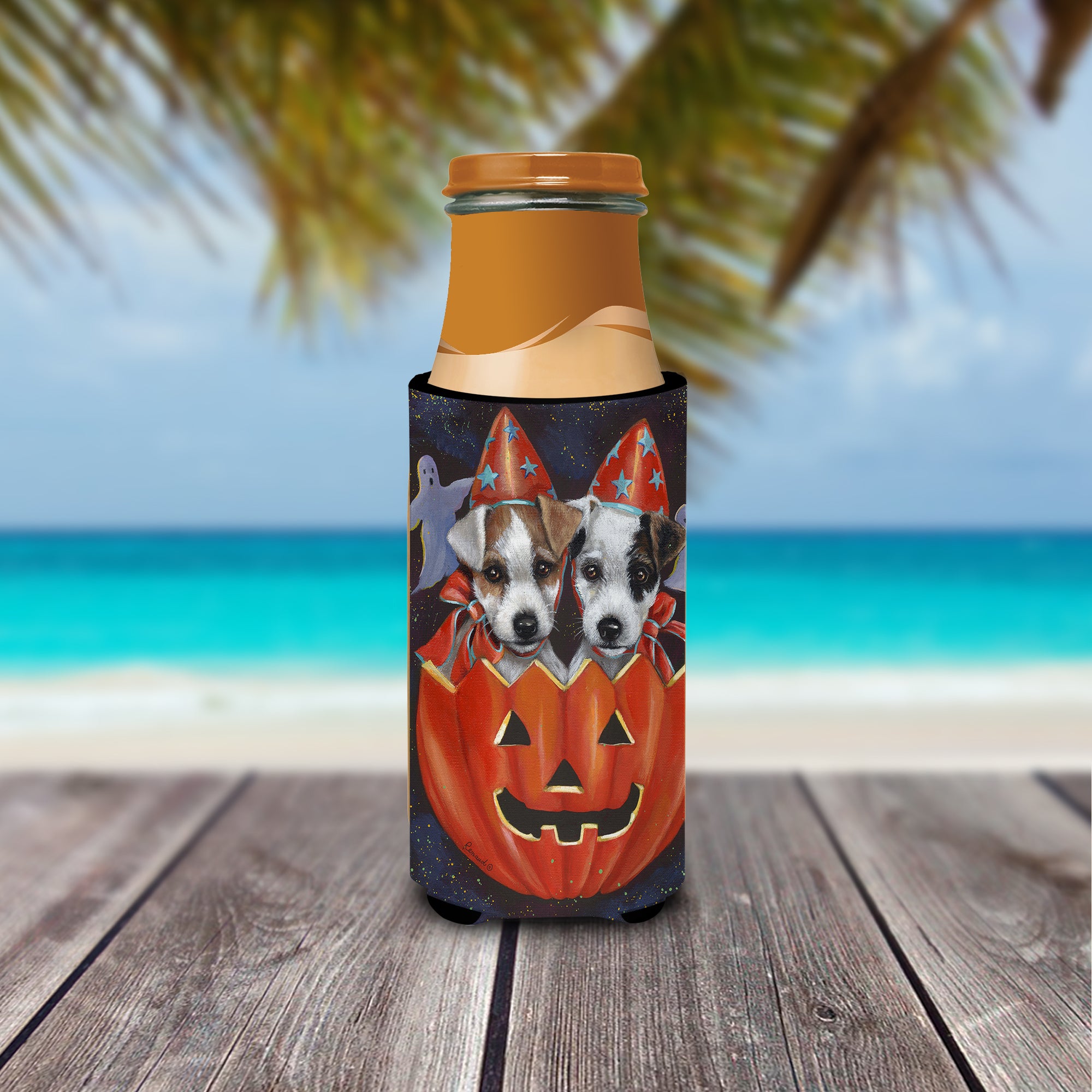 Jack Russell Terrier Halloween Ultra Hugger for slim cans PPP3105MUK  the-store.com.